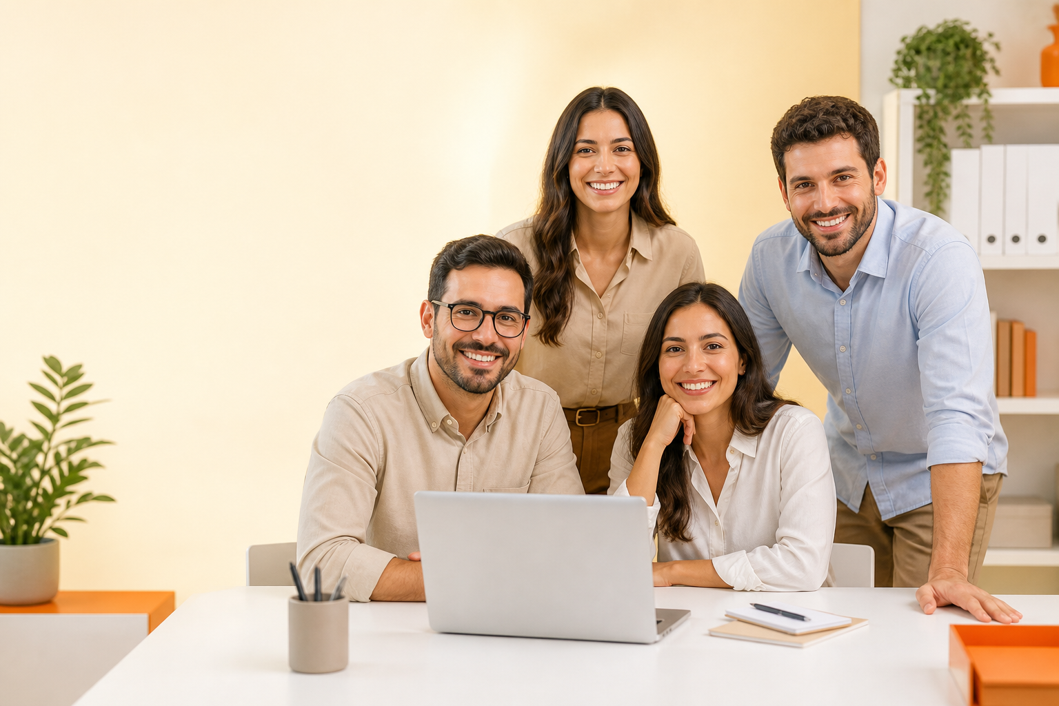 foto institucional da equipe em ambiente de trabalho
